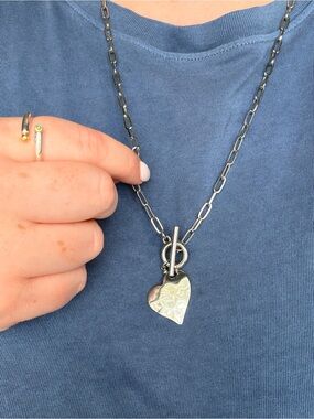 Silver Heart Toggle Necklace